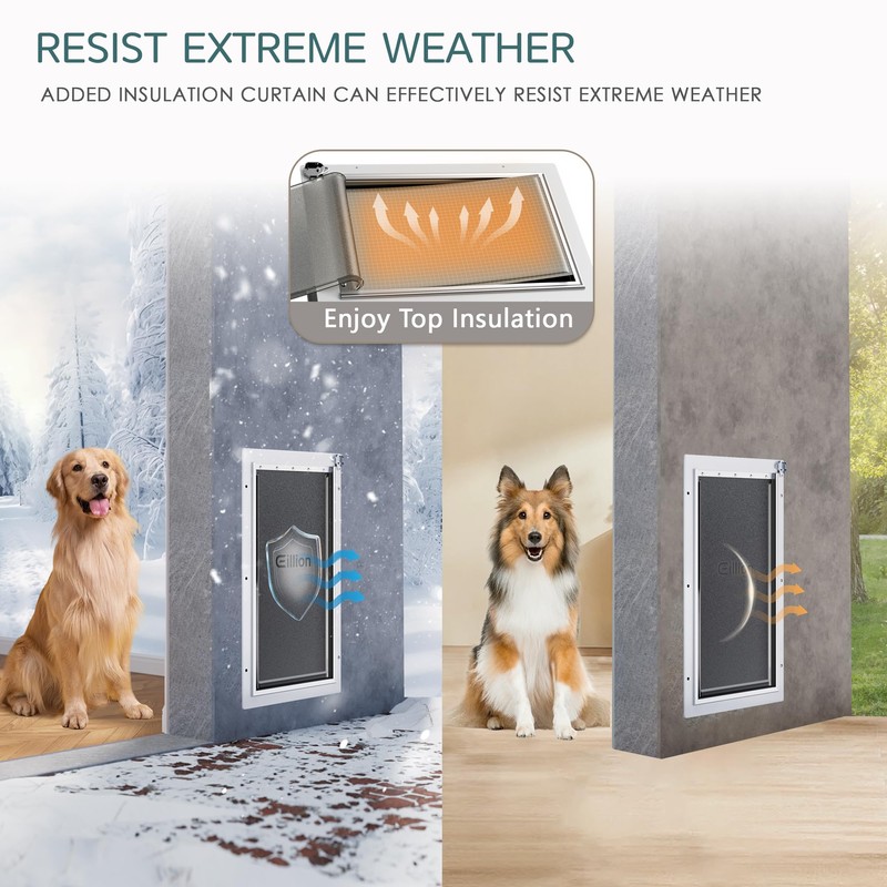 Pet Door for Wall Dog Door for Wall, 3-Flap Doggie