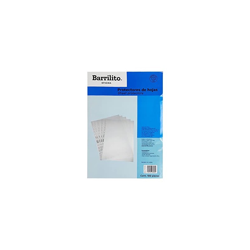 PROTECTOR DE HOJAS BARRILITO PHO100 PAQUETE CON 100 PIEZAS TAMAÑO