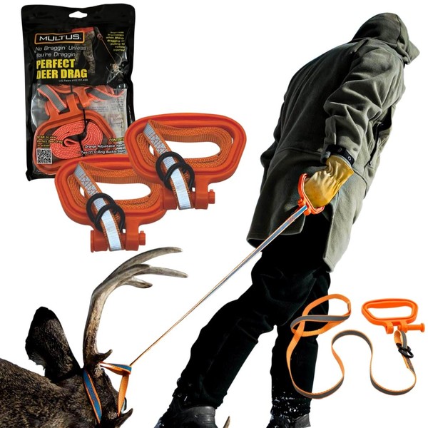 MULTUS Perfect Deer Drag Hunting Accessories - Hunting Gear Pull Rope - Quick and Easy to Use Sportsman Bow Hunting Gear for Deer Hunting - 2 Hunting Pack