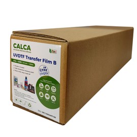 US Stock, CALCA UV DTF Transfer Film B 24in x 328ft UV DTF Film A and B Roll Crystal Label Transfer Film UV DTF Positioning Film for Glass Leather Metal Acrylic