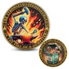 I'm Fine Skull in Burning Dumpster Challenge Coin