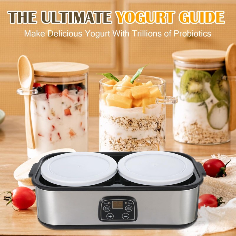 Tokenhigh 2000ml Probiotic Yogurt Maker with Adjustable Time & Temp