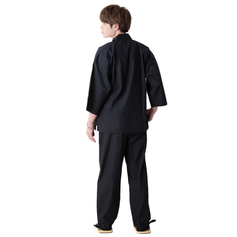 Kyoto Kimonomachi Men's Samue, Work Clothes, Black, Brown, Blue, Red,