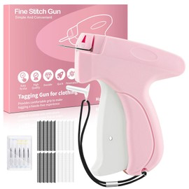 LYKTRIX Labeling Gun for Clothes, Portable Sewing Gun for Quick Clothing Fixing, Includes 6 Replacement Needles, 1000 Black Mounting Parts and 1000 White Mounting Parts