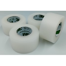 Transparent Surgical Tape 2.5cm x 9.1m - Pack of 4 | Transparent, Hypoallergenic Medical Tape for Secure Fixation
