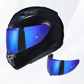 Helmet Visor for i70 i10 HJ-31, Motorcycle Helmet Visor, Motorcycle Wind Protection Helmet Lens Visor, Full Face Helmet Lens Visor, Motorcycle Helmet Accessory (Chrome Blue)