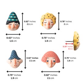 ALLUREVIE 20 Pcs Character Head Push Pins Decorative Push Pins Fun Push Pins Cute Thumb Tacks Face Push Pins Head Thumbtack Push Pins for Cork Board, Photo Wall, Map, Bulletin Board