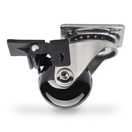 SOTECH Set of 4 Swift Furniture Castors Diameter 35 mm Swivel Castors Fixed Castors Black 2 with and 2 without Locks