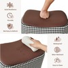 Uniclinens Small Leather Ottoman Footrest with Handle, Brown Foot Stools,