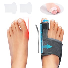 Hallux Valgus Korrektur Mit 2 Winkeleisen, Hallux Valgus Schiene Mit Zehenspreizer ein Paar(Weiß) Rutschfester Gurt Ballenzehen Zehenspreizer, Zehenspreizer Hallux Valgus für Damen und Herren