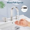 Aolemi Waterfall Bathroom Faucets 3 Hole 8 Inch Widespread Bathroom
