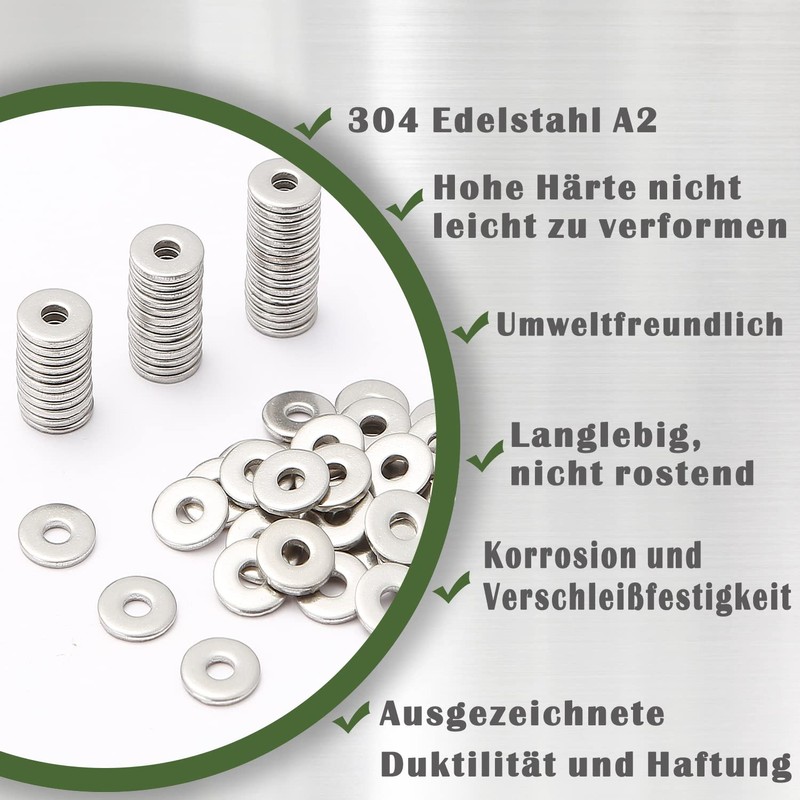 M5 Washers M5x15mm Metal Washers AMLOOPH Large OD Plain Wide