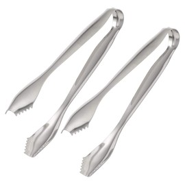Cabilock 2pcs Stainless Steel Ice Cube Tongs Serving Tool for Tea Parties Buffets and Home Use for Sugar Cubes Ice