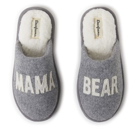 Dearfoams womens Mama Bear Slipper, Light Heather Grey, Small US