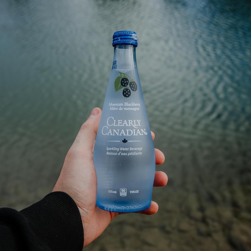 Clearly Canadian Sparkling Flavored Water, 11 oz Glass Bottles –
