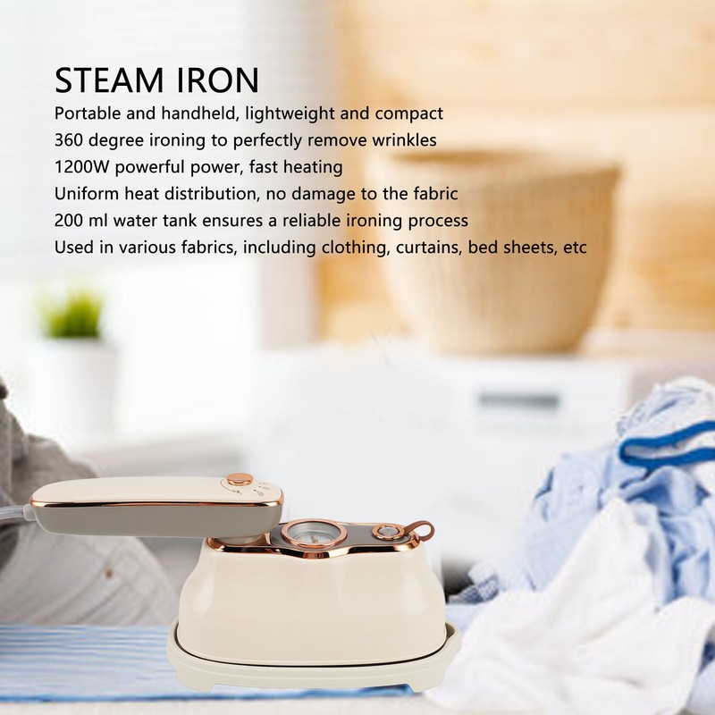 Steam Iron Portable 1200W Powerful Multifunctional Handheld Clothes Wrinkle Remover