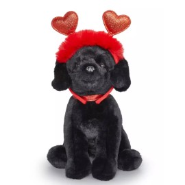 FAO Schwarz 12" Sparklers Wear and Share Black Labrador with Removable Heart Bop