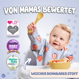 Nombear ® Bib for Baby with Sleeves - Washable Bibs with Sleeves, Waterproof Baby Bib for Baby Food, Full Body Bib for Baby, Sleeve Bib for Baby, Baby Accessories, lightblue