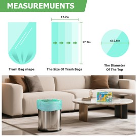 2.6 Gallon Small Trash Bags Bathroom - Green Mini Garbage Bags Biodegradable Compostable 100 Count 10 Liter Unscented Little Waste Basket Kitchen Office Car Tiny Liners Strong Thick Heihaily