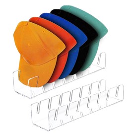 RANJIMA Cap Stand für Baseball Caps - 2 Pcs Acryl Hutständer Aufbewahrung Basecap, Kappen Organizer Keine Installation Cap Aufbewahrung Fasst 14 Hüte Kappenhalter für Schlafzimmer, Kleiderschränke