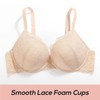 DOBREVA Women's Push-Up Bra with Lace, Padded, Plunge Underwire, Full