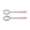 MARIPOSA Pearled Large Pink Salad Servers - #3719P