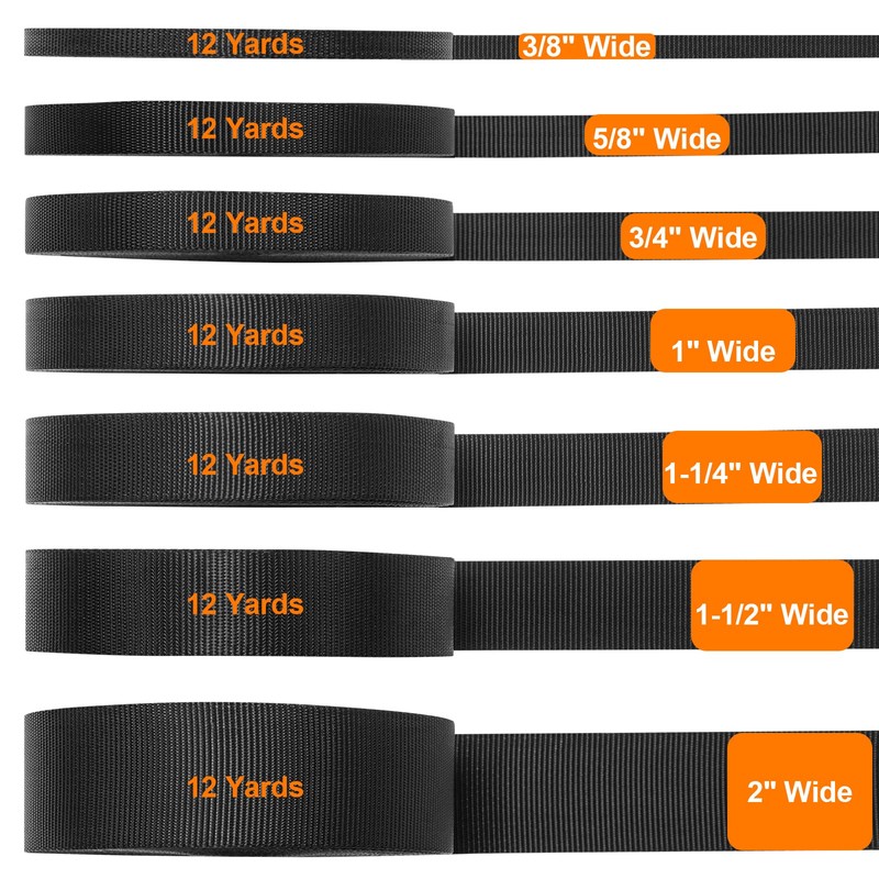 BEYOURD Extra Thick Webbing, Heavy Duty Nylon Straps, Flat Strapping