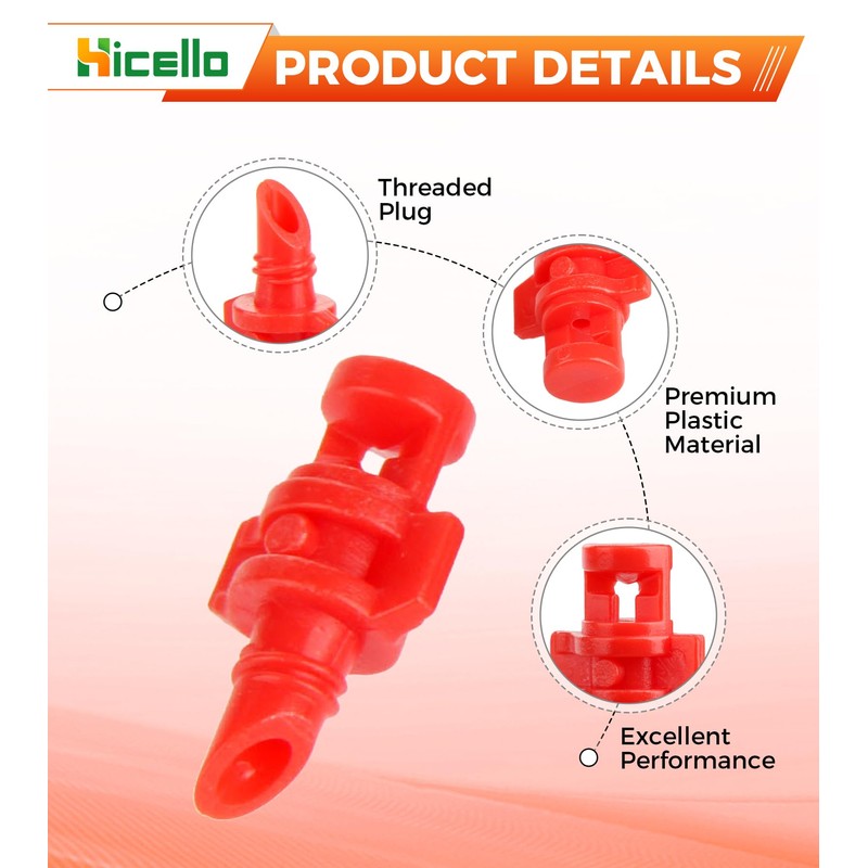 Hicello 100PCS 360 Degree Misting Nozzle Irrigation, Sprinklers Sprayer for