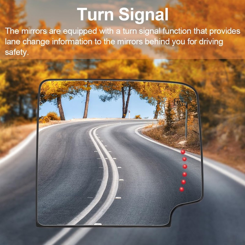 Senzeal Passenger Side Heated Mirror Upper Tow Mirror Glass Replacement