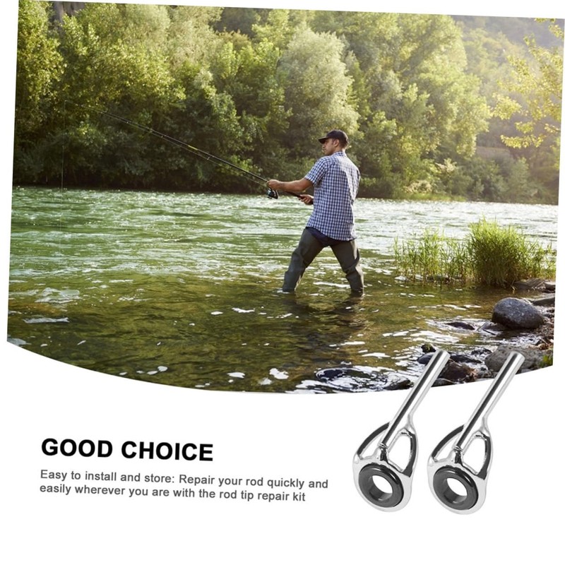 Kisangel 16pcs Stainless Steel Fishing Rod Guide Set Durable Ceramic