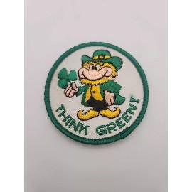 Unbranded Think Green Vintage Leprechaun 3" Patch