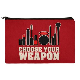 Choose Your Weapon Makeup Lipstick Eyeliner Brush Pencil Pen Organizer Zipper Pouch Case