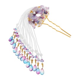 Beavorty Vintage Butterfly Hair Sticks with Long Tassel Elegant Rhinestone Chinese Hairpins for Women Ethereal Accessories for Hanfu and Special Occasions