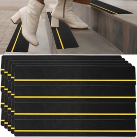 Weysat 20 Pcs 6'' x 30'' Anti Slip Stair Treads with Reflective Stripe Grip Non Slip Tape Adhesive Non Skid Tape Outdoor Traction Treads Staircase Step Treads Friction Abrasive for Stairs Step