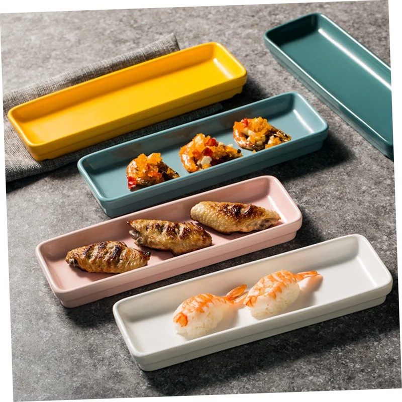 OFFSCH Long Ceramic Sushi Serving Dish Snack Trays Decorative Home