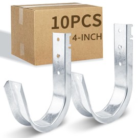 AOIGU 10 Pcs 4" Wall Mount J-Hooks,Galvanized Steel Cable Support J Hook,Heavy Duty Metal Garage Hook Hangers for Hanging and Wire Management