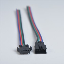 MagicW 20 Pair 4 Pin 4P JST SM Connector Male to Female JST SM Plug Connector Cable for RGB LED Light Strip 5050/3528