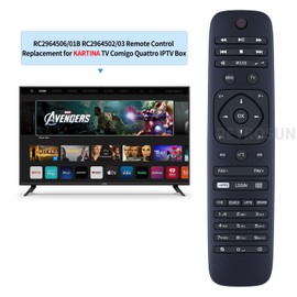 PZL New Replacement Remote Control for KARTINA TV Comigo Quattro IPTV Box RC2964506/01B RC2964502/03