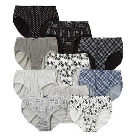 Nissen Women's Panties, Set of 10, 100% Cotton, Elastic Won't Touch the Skin, Large Size, Monotone