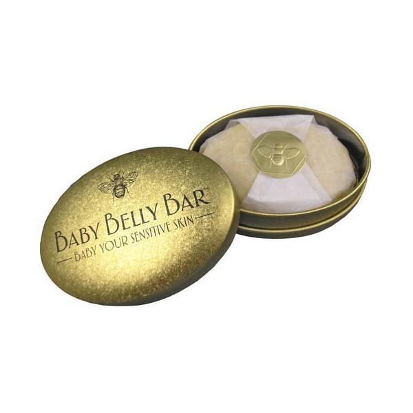 Honey House Naturals Baby Belly Bar Solid Lotion Bar, New in Gold Tin Case, 1.7 oz