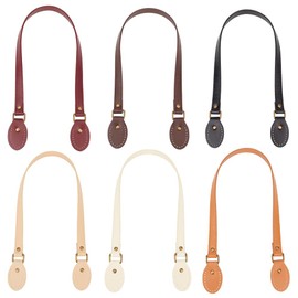 PH PandaHall 6 Colors Leather Bag Handles, 6pcs 26.3 Inch Leather Bag Straps Sew on Purse Handles Short Handbag Strap Replacement Handles for DIY Handbags Shoulder Bags Crochet Bags Tote Bag Making