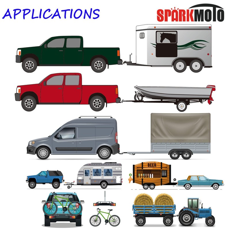 SPARKMOTO 12 V Trailer Plug 13 Pin and Trailer Socket