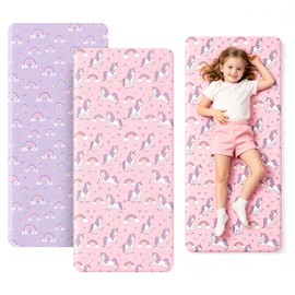 2 Pack Nap Mat Cover for Kindermat, 24” x 48”, Rainbow & Unicorn Designs,