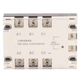 3 Phase Solid State Relay Fast Switching Speed Noise Free AC to AC SSR 90‑250VAC to 24‑480VAC TSR 25AA H (25A)