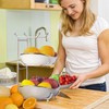 LIJINGCHEN Fruit Bowl for Kitchen Counter, 3 Tier Ceramic Fruit