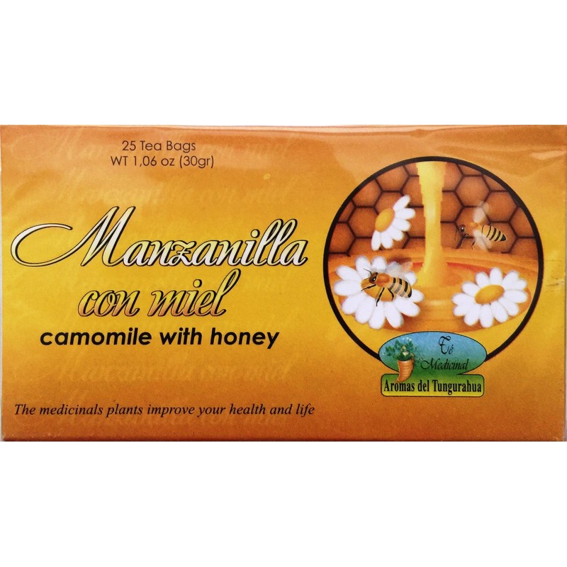 Manzanilla Té Con Miel. 25 Tea Bags. Camomile Tea with
