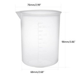 Recogwood 250ml Plastic Measuring Cups, Transparent Lab Graduated Beakers, Heat Resistant Measuring Jugs, Liquid Measuring Cups, Plastic Jug Beakers, Mixing Cups for Baking Cooking Lab