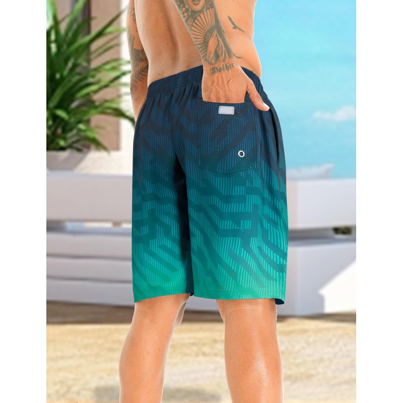 APTRO Men's Swimming Trunks, Long Swimming Shorts, Quick-Drying Board Shorts,