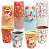 60 Pcs Christmas Paper Cups Disposable, 9 oz Xmas Coffee