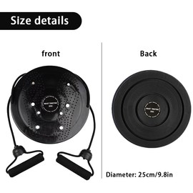 YUZHEDM Twist Waist Disc, Waist Twister with Drawstring, Twist Waist Disc Balance Board with Drawstring, Turntable, Waist Wriggling Plate, Fitness Equipment, Waist Turntable, Hip Trainer, Home, Black